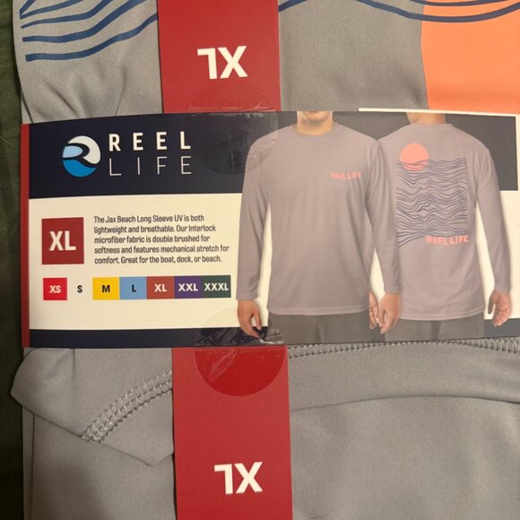 Reel Life Men's Long Sleeve UV Tee XL NWT - Picture 7 of 8